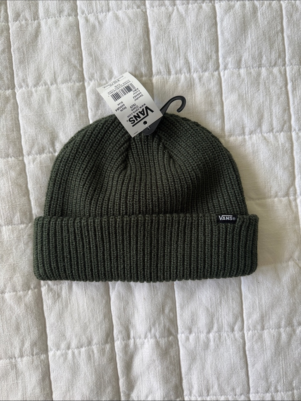 Vans Olive Ribbed Knit Beanie